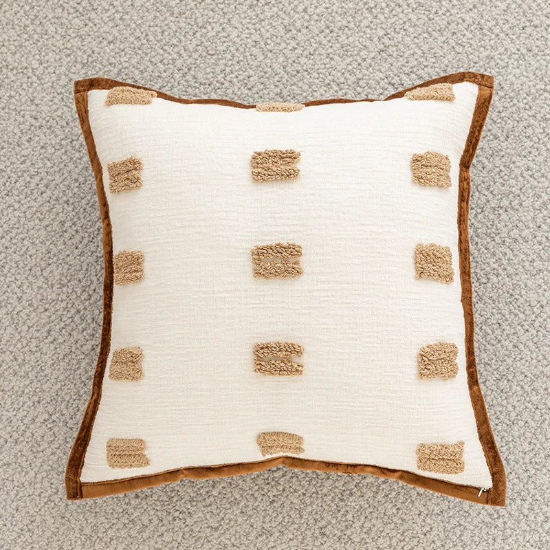 Throw Pillow Cover Woven Houndstooth Concealed Zipper