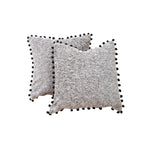 Throw Pillow Covers Bouclé Texture & Pom-Pom Trim