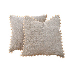 Throw Pillow Covers Bouclé Texture & Pom-Pom Trim