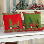 Throw Pillow Embroidered Vintage Truck Durable Fabric