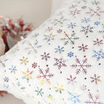 Throw Pillow Faux Fur Gold Snowflake Foil Removable Cover