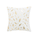 Throw Pillow Faux Fur Metallic Feather Accents Removable Cover