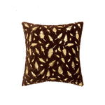 Throw Pillow Faux Fur Metallic Feather Accents Removable Cover