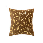 Throw Pillow Faux Fur Metallic Feather Accents Removable Cover