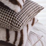 Throw Pillow Faux Fur Zebra Removable Cover