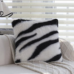 Throw Pillow Faux Fur Zebra Removable Cover