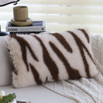 Throw Pillow Faux Fur Zebra Removable Cover