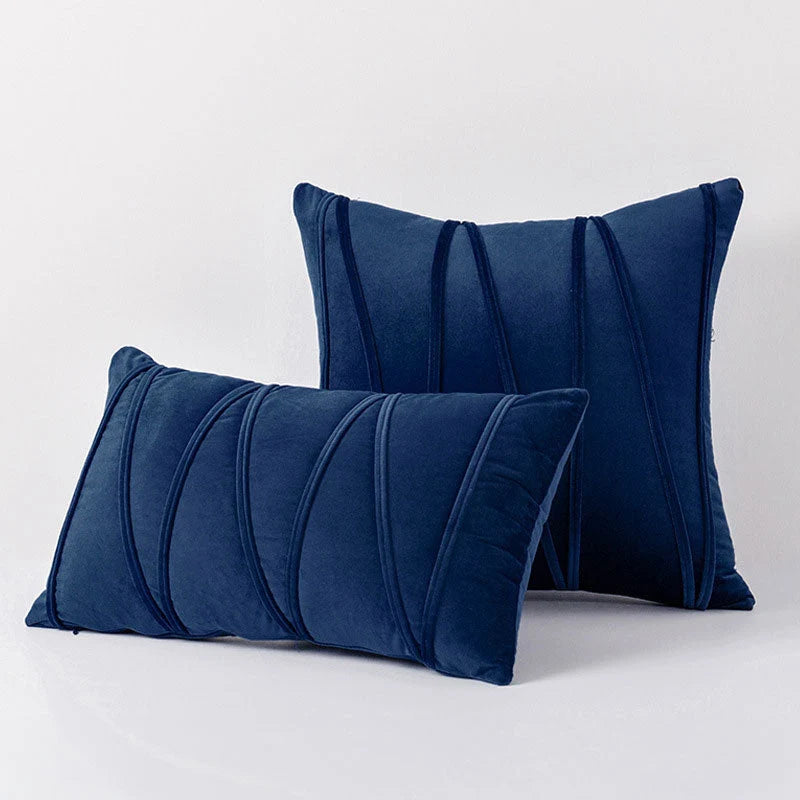 Throw Pillow Geometric Pleat Velour Removable Washable Cover