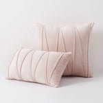 Throw Pillow Geometric Pleat Velour Removable Washable Cover