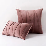Throw Pillow Geometric Pleat Velour Removable Washable Cover