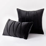 Throw Pillow Geometric Pleat Velour Removable Washable Cover