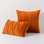Throw Pillow Geometric Pleated Velour Removable Cover