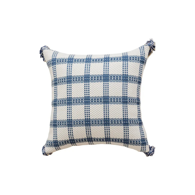 Throw Pillow Hand-Tufted Cotton-Blend Removable Cover