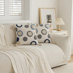 Throw Pillow Hand-Tufted Cotton-Blend Removable Cover