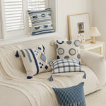 Throw Pillow Hand-Tufted Cotton-Blend Removable Cover
