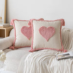 Throw Pillow Hand-Tufted Loop Pile Cotton Removable Cover