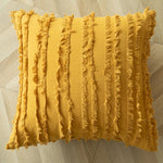 Throw Pillow Handcrafted Pom-Pom Tufted & Tassel Corners