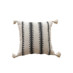 Throw Pillow Handwoven Cotton Textured Diamond Tassel Corners
