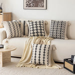 Throw Pillow Handwoven Cotton Textured Diamond Tassel Corners
