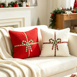 Throw Pillow High-Pile Polyester Embroidered Bow Removable Cover