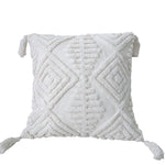Throw Pillow High-Relief Tufted Cotton Removable Cover Corner Tassels
