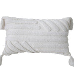 Throw Pillow High-Relief Tufted Cotton Removable Cover Corner Tassels
