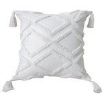 Throw Pillow High-Relief Tufted Cotton Removable Cover Corner Tassels