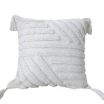 Throw Pillow High-Relief Tufted Cotton Removable Cover Corner Tassels