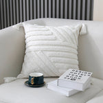 Throw Pillow High-Relief Tufted Cotton Removable Cover Corner Tassels