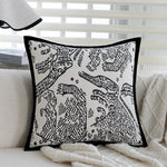 Throw Pillow Jacquard Tree Motif Removable Cover