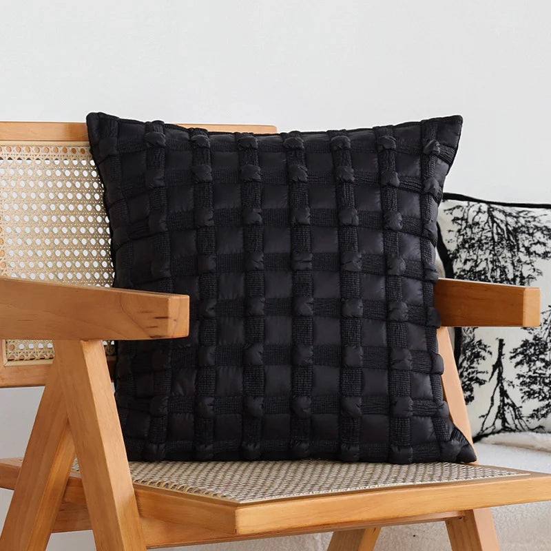 Throw Pillow Jacquard Tree Motif Removable Cover