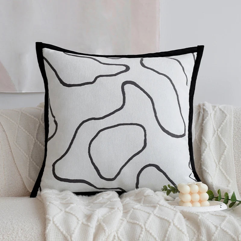 Throw Pillow Jacquard Tree Motif Removable Cover