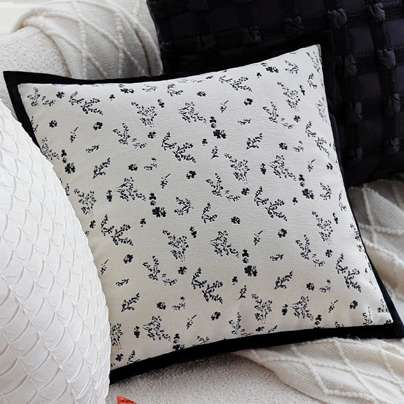 Throw Pillow Jacquard Tree Motif Removable Cover