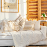 Throw Pillow Macramé Trim & Fringe Removable Cover