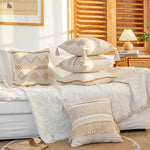Throw Pillow Macramé Trim & Fringe Removable Cover