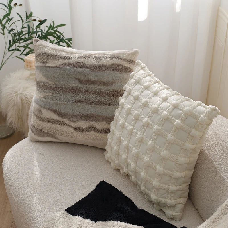 Throw Pillow Plush Teddy Fleece 18x18 Machine Washable