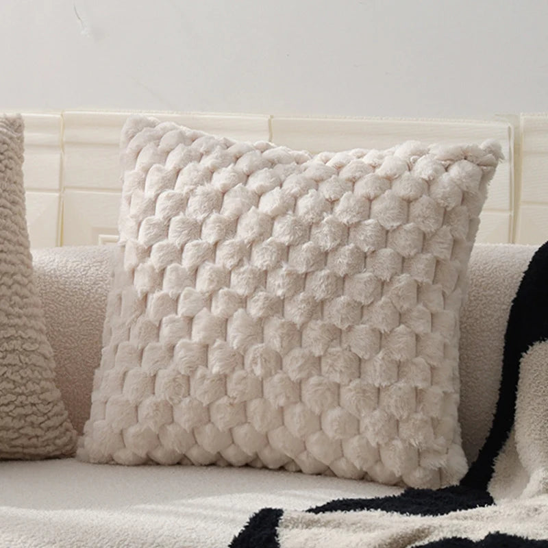 Throw Pillow Plush Teddy Fleece 18x18 Machine Washable
