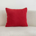 Throw Pillow Ribbed Corduroy Scalloped Edge Hidden Zipper