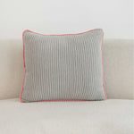 Throw Pillow Ribbed Corduroy Scalloped Edge Hidden Zipper