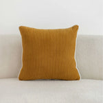 Throw Pillow Ribbed Corduroy Scalloped Edge Hidden Zipper