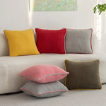 Throw Pillow Ribbed Corduroy Scalloped Edge Hidden Zipper
