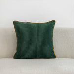 Throw Pillow Ribbed Corduroy Scalloped Edge Hidden Zipper
