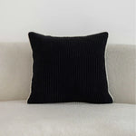 Throw Pillow Ribbed Corduroy Scalloped Edge Hidden Zipper
