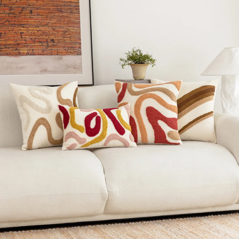 Throw Pillow Ribbed Grid Plush Faux Fur