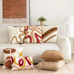 Throw Pillow Ribbed Grid Plush Faux Fur