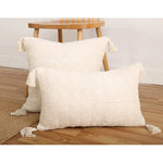 Throw Pillow Set Chenille Texture Tassels Removable Covers