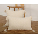 Throw Pillow Set Chenille Texture Tassels Removable Covers