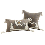 Throw Pillow Set Embroidered Snowy Village Faux-Shearling