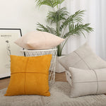 Throw Pillow Set Plush Suede-Look Cross-Seam & Removable Covers
