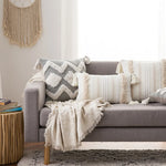 Throw Pillow Set Tufted Embroidery Tassels Mixed Lumbar & Square